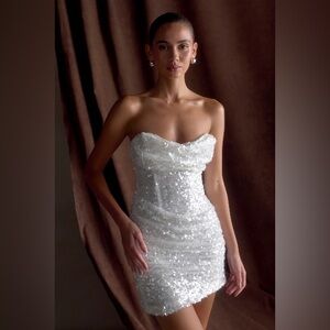 Meshki Nala Sequin Strapless dress